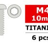 Parts And Accessories * | Team Corally Titanium Screws M4 X 10Mm Hex Button Head (6) C-34042