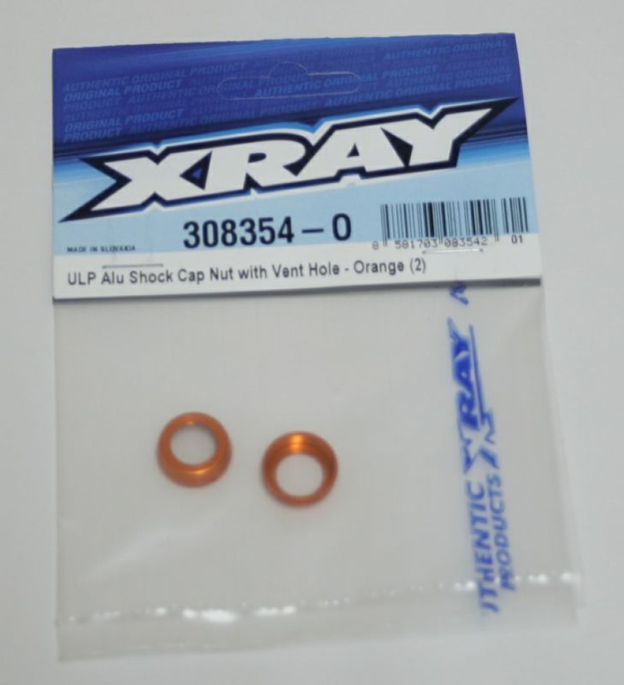 Rc Car Parts * | Xray Ulp Alu Shock Cap-Nut With Vent Hole Orange (2) 308354-O