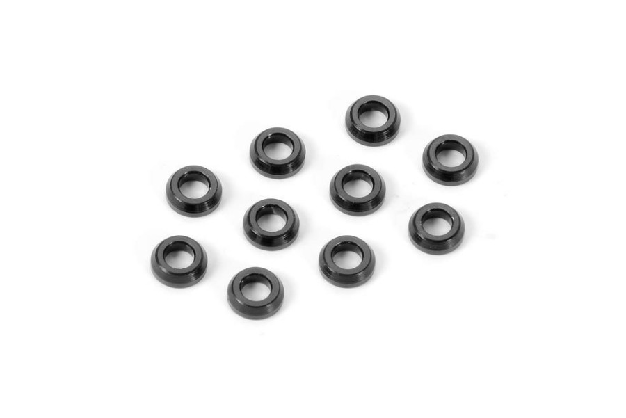 Rc Car Parts * | Xray Alu Conical Shim 3X6X2.0Mm Black (10) 362280-K