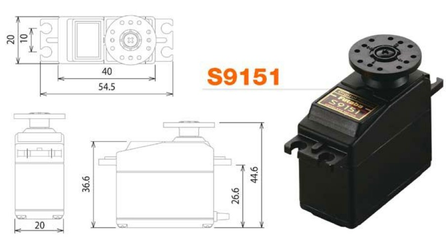 Rc Electronics * | Futaba S9151 Digital Servo 9.5Kg 0.19S @4.8V Fps9151