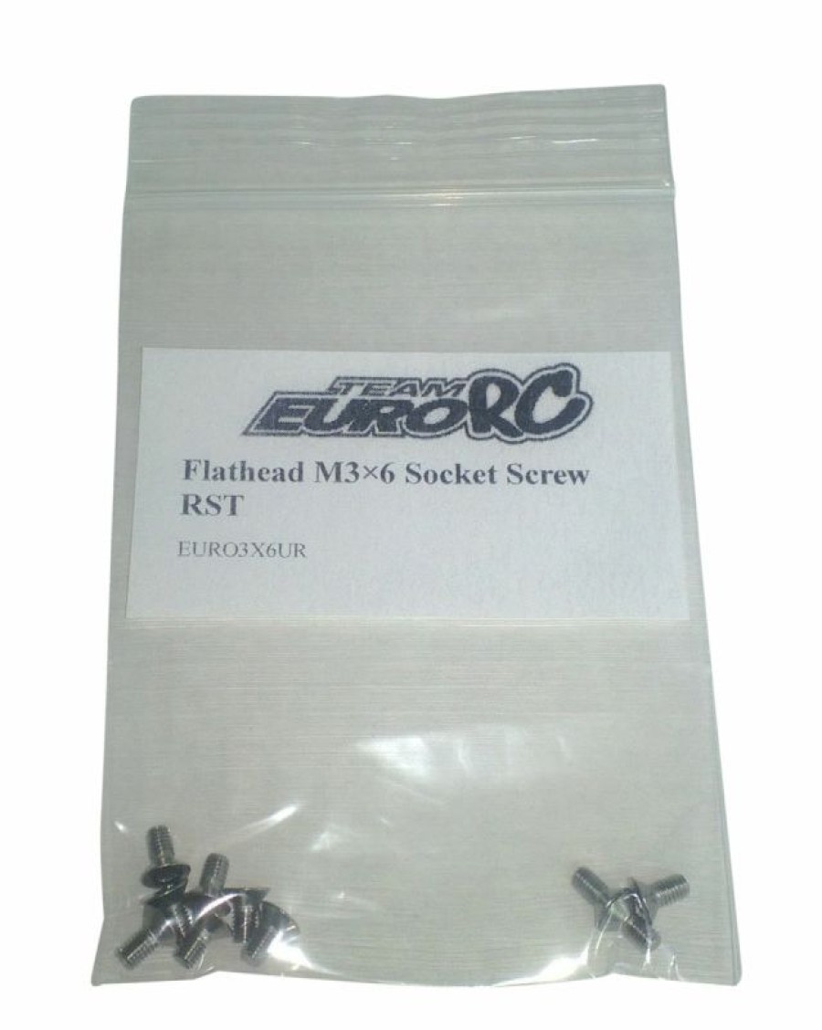 Parts And Accessories * | Eurorc Flathead M3X6 Rst Socket Screw (10) Euro-3X6Ur