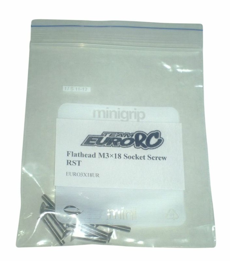 Parts And Accessories * | Eurorc Flathead M3X18 Rst Socket Screw (10) Euro-3X18Ur