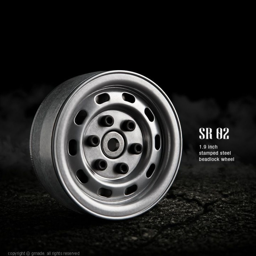 Tires And Wheels * | Gmade 1.9 Sr02 Beadlock Steel Wheels Semigloss Silver (2) Gm70172